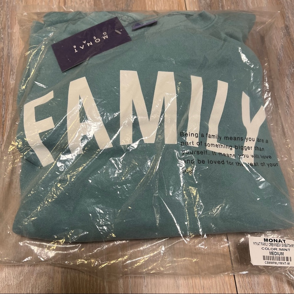 NWT Monat Gear Family Crewneck Sweater